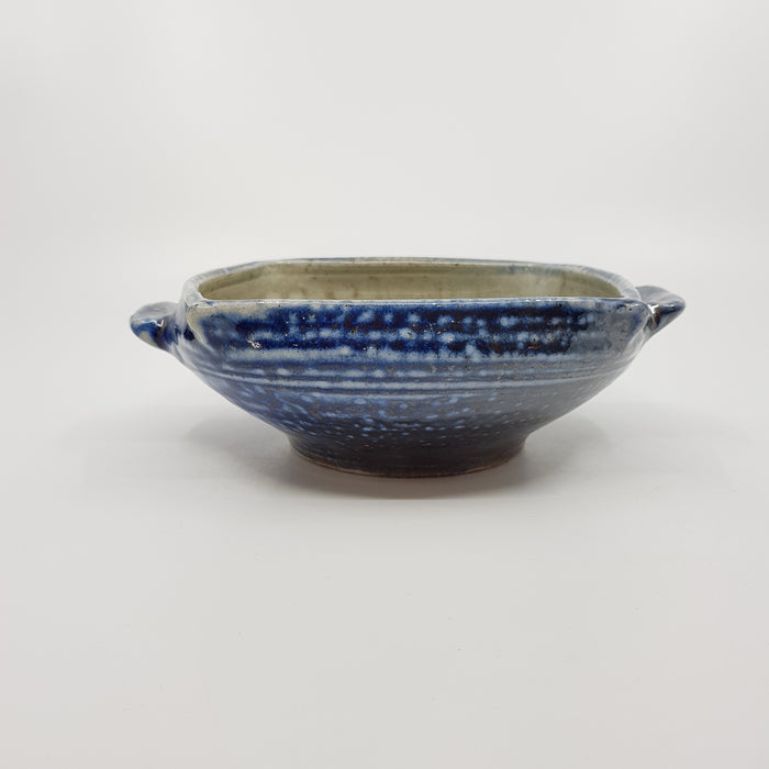 Blue dish with lugged handles (TM180)