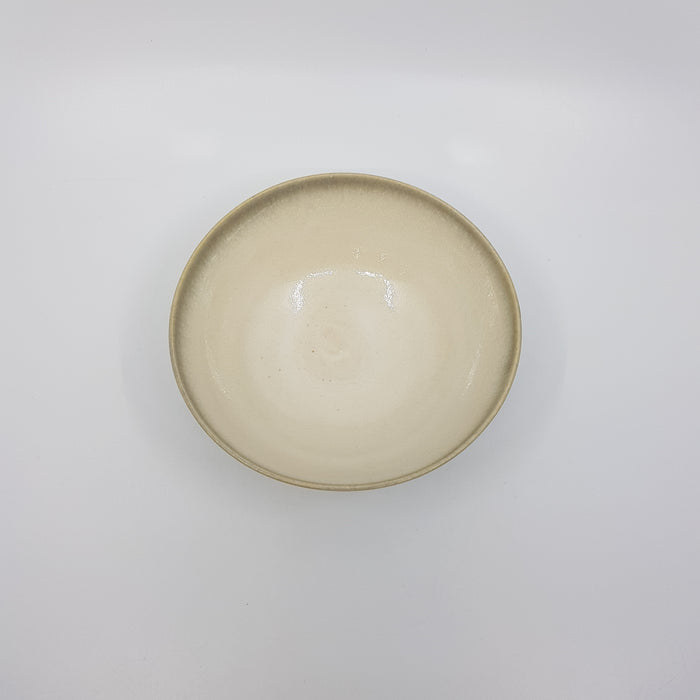 Cereal Bowl, satin pale blue/white glaze, grey rim (TL475)