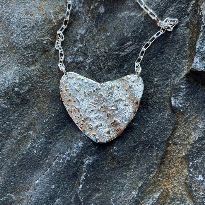 Heart pendant, sparkling water series, silver (UAP387)