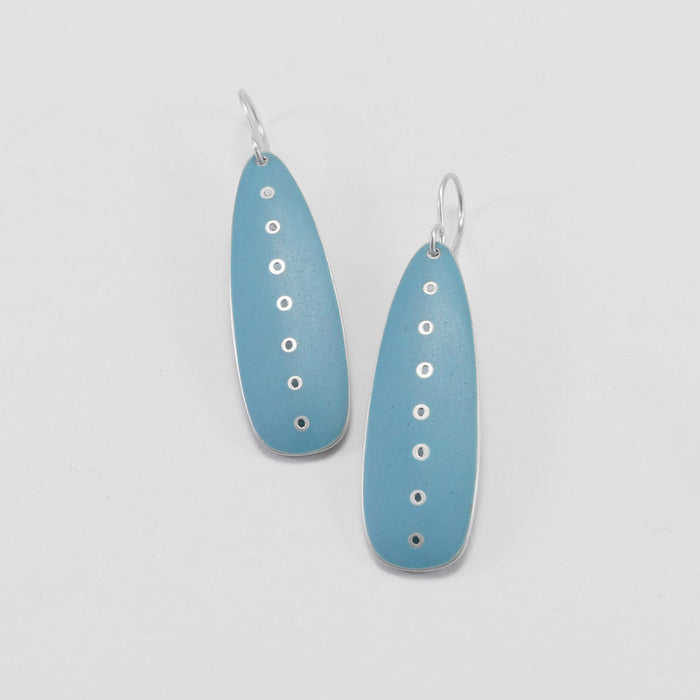 Earrings 'Honesty' series, turquoise , matt, slender, blunt  (FH456C)