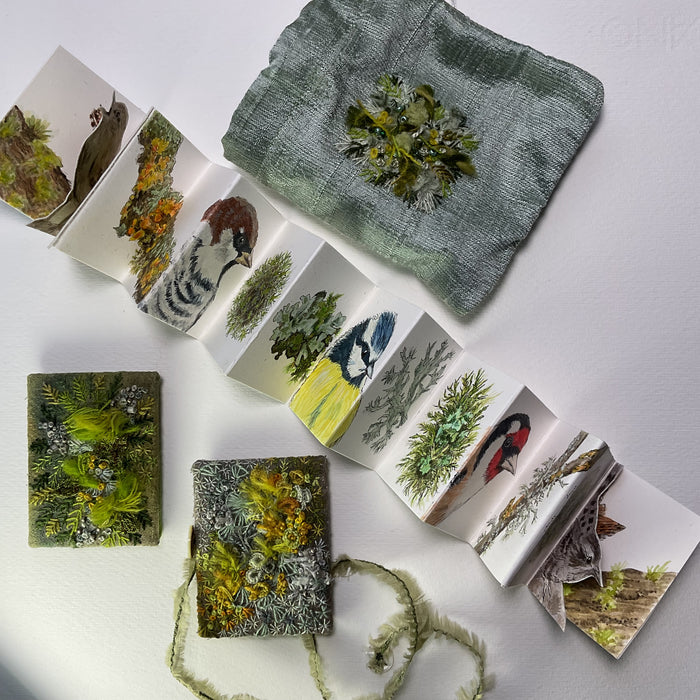 Birds and Lichen Concertina Book and Bag (LW312)