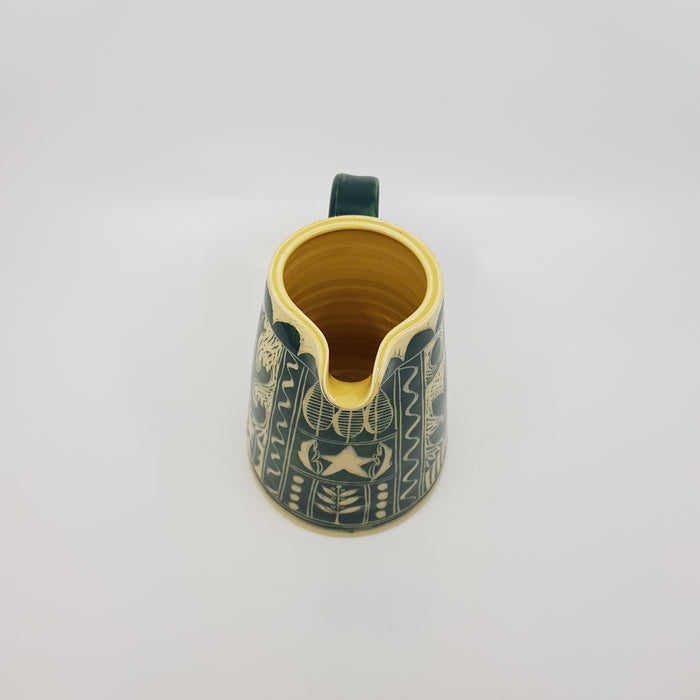 'Engraved' large jug, green (AH575B)