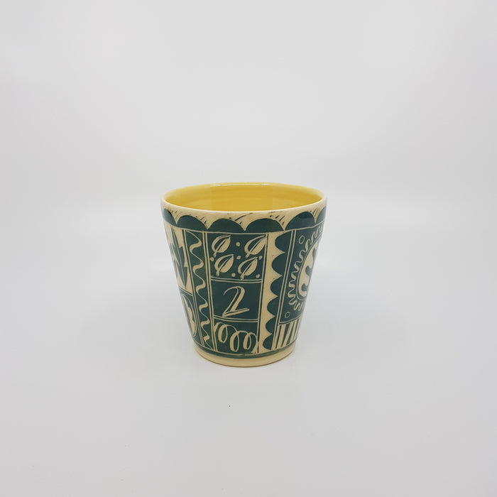 'Engraved' Flared mug, large, green (AH629A)