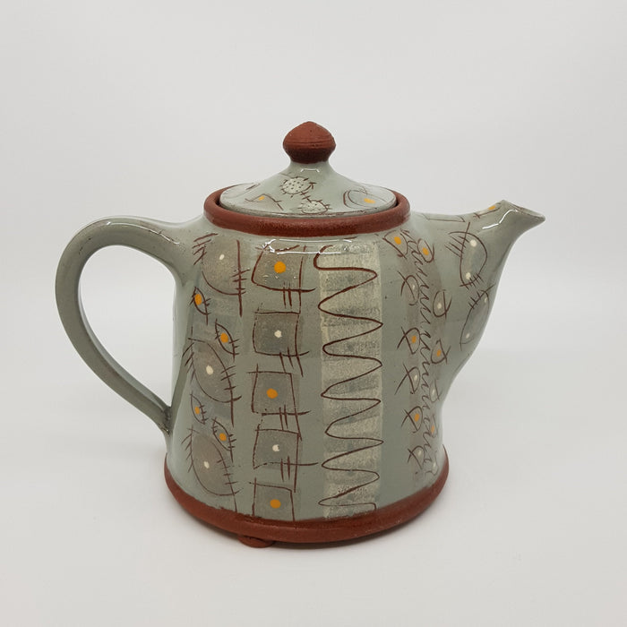 4 Cup Teapot, retro grey (BW15g)