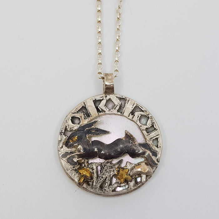 Leaping Hare necklace (ED185)
