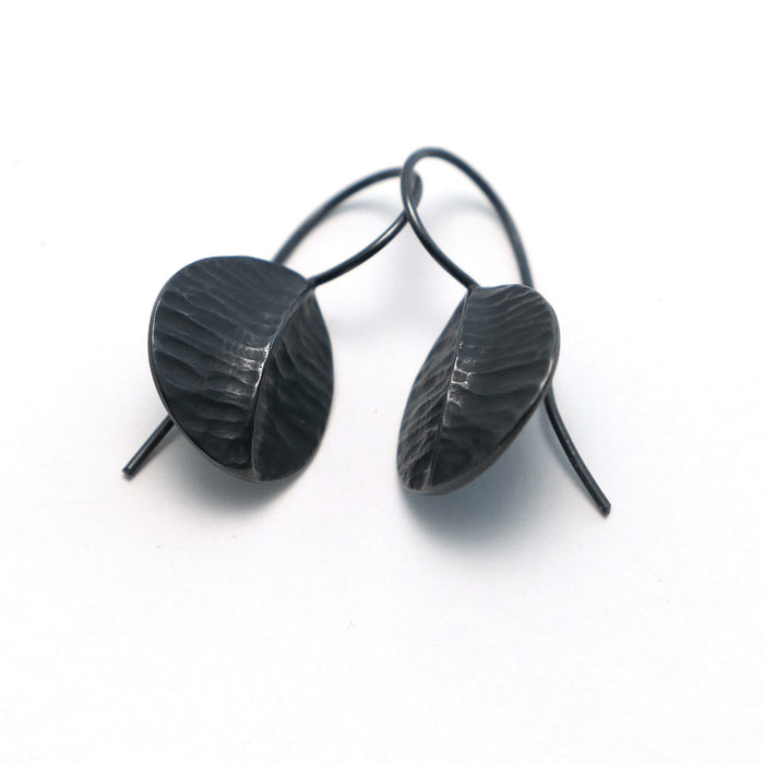 Oxidised Silver 'leaf' earrings (FH438)