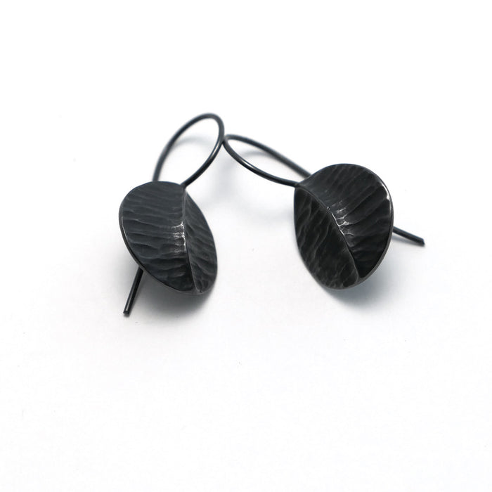 Oxidised Silver 'leaf' earrings (FH438)