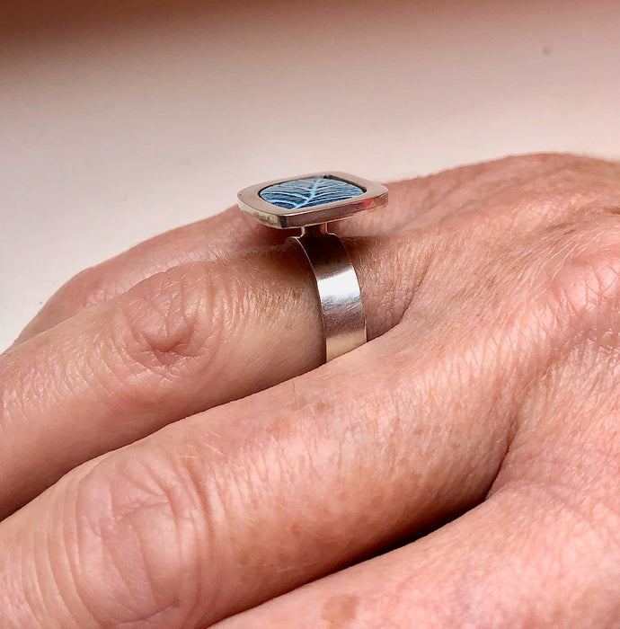 Ring with blue leaf (HSL24)