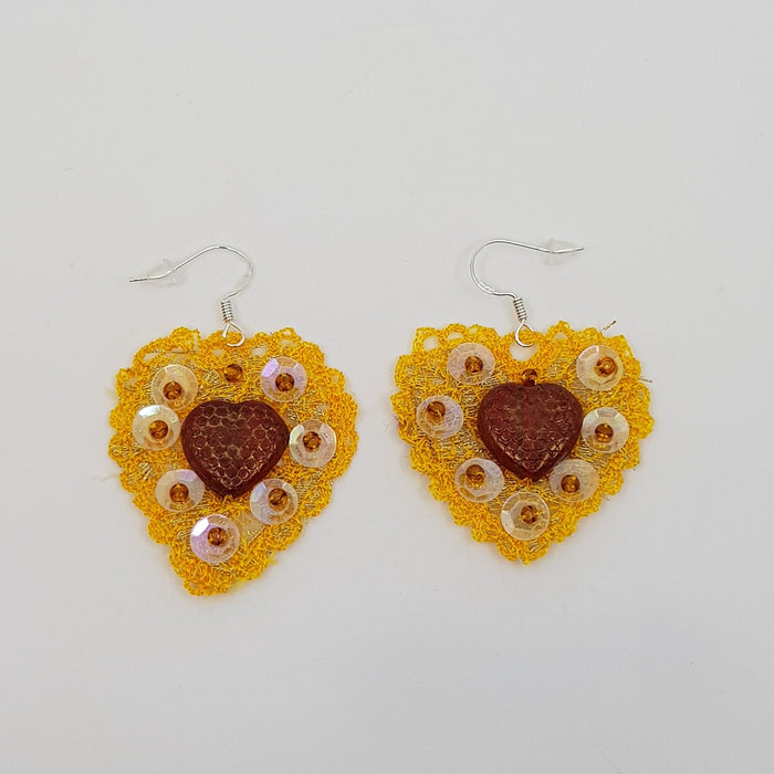 Mustard Heart earrings (JK218)