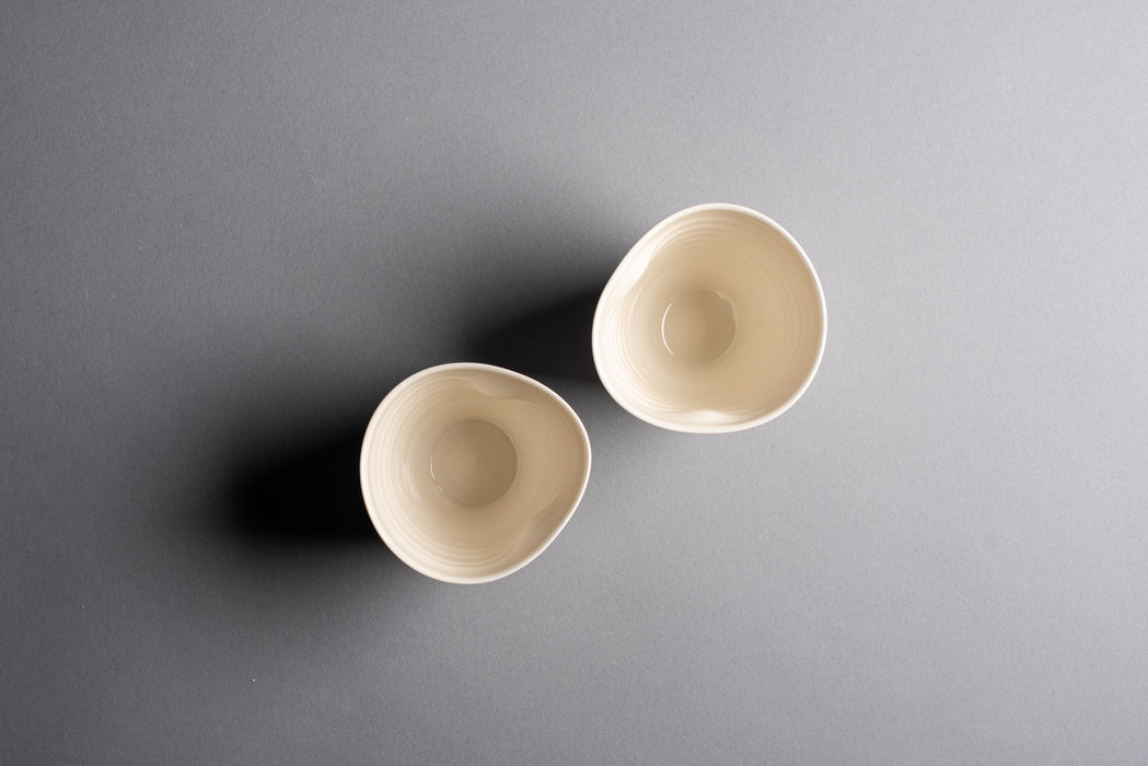 White Indented Beaker, porcelain (JD16)