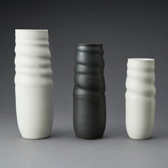 White Twist Vase, porcelain (JD10)
