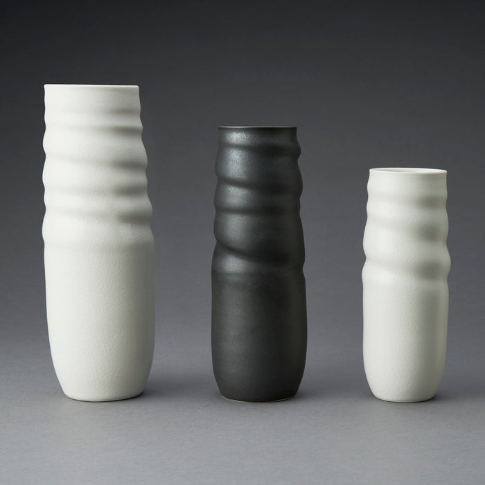 Black Twist Vase, porcelain (JD12)