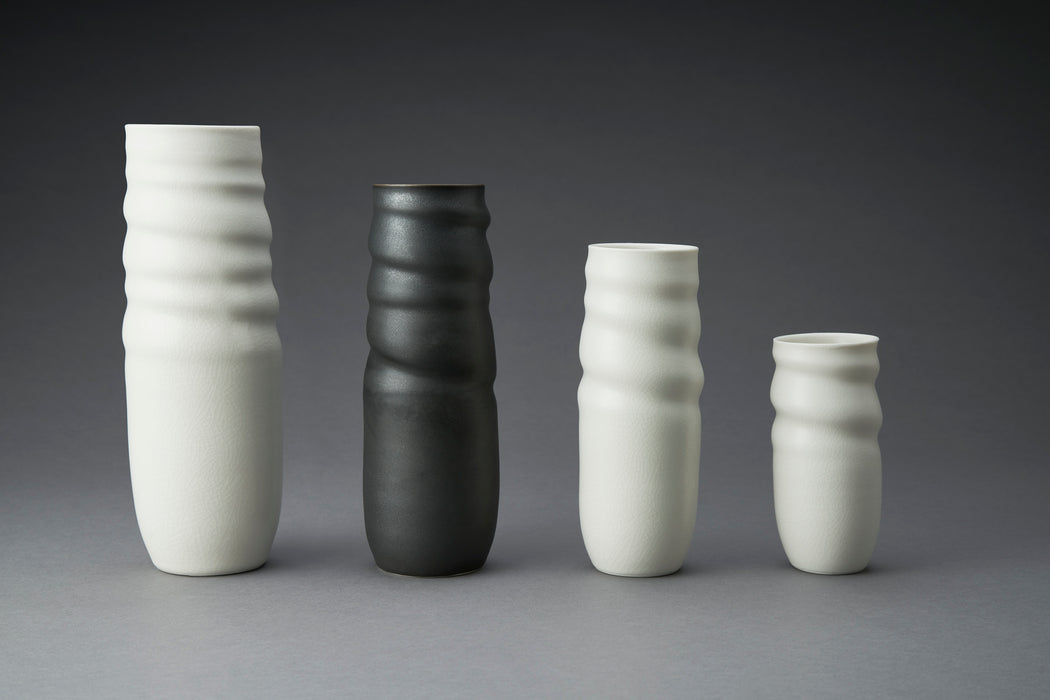White Twist Vase, porcelain (JD13)