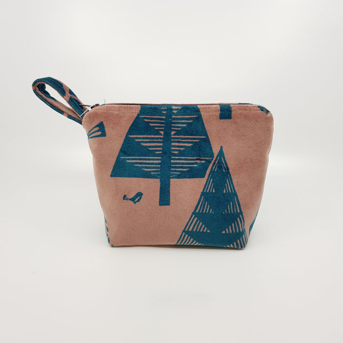 'Tree Birds', Velvet Make Up Bag (KC119B)