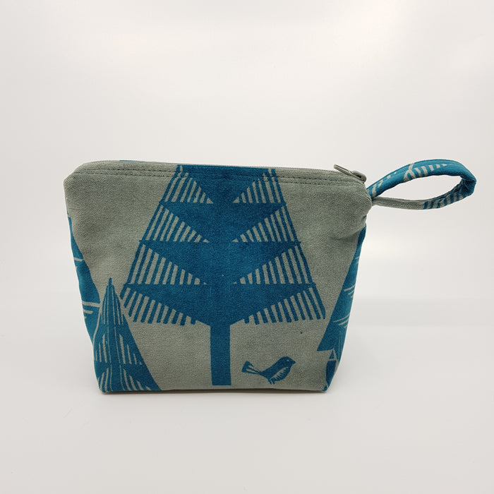 'Tree Birds' velvet make up bag (KC119)