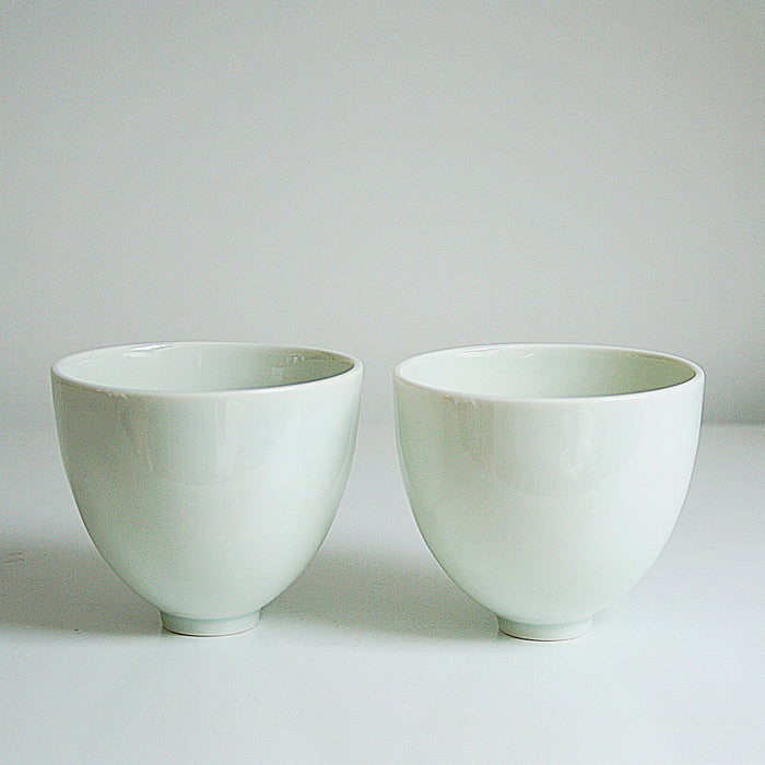 Pair of Cups, porcelain, glossy pale green celadon (RH07)