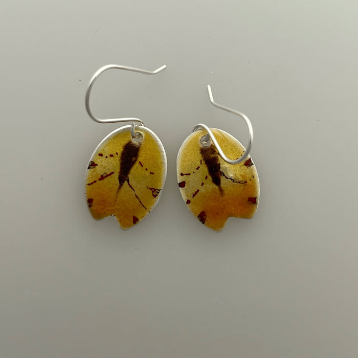Butterfly earrings, yellow (SD347D)