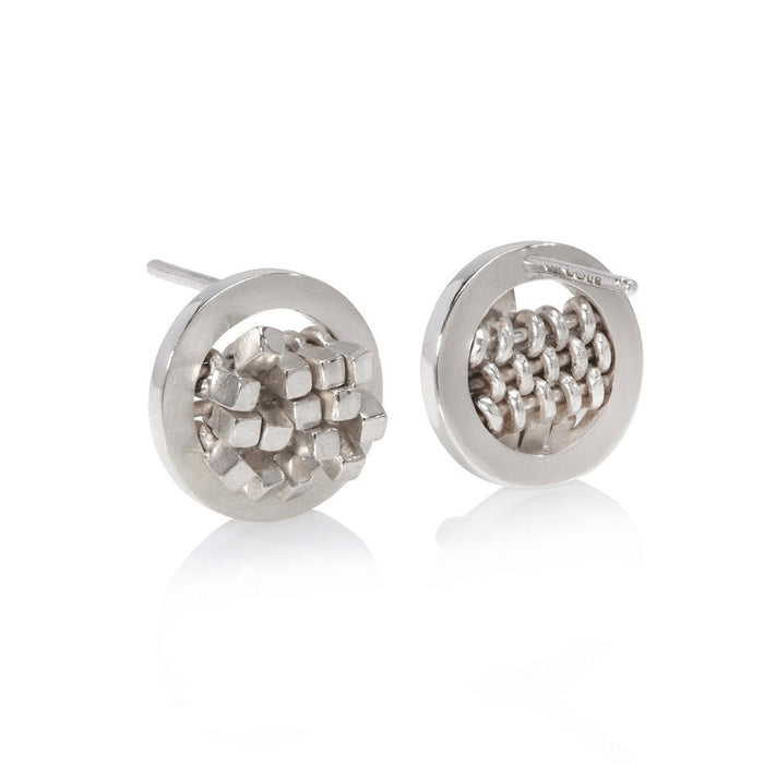 'Ruffle' earrings, silver (SJP014)