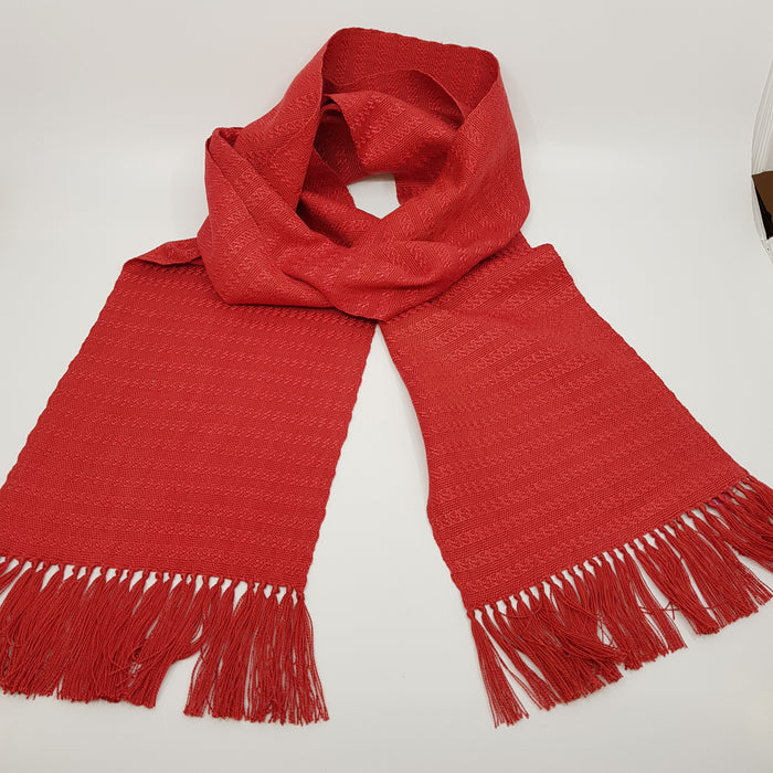 Handwoven Silk Scarf, red (SB03A)
