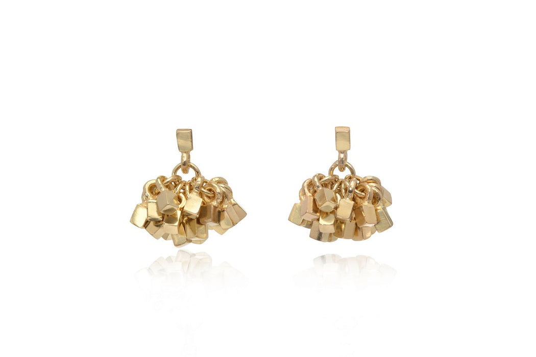 Small 'Tassel' earrings, gold plated (SJP102)